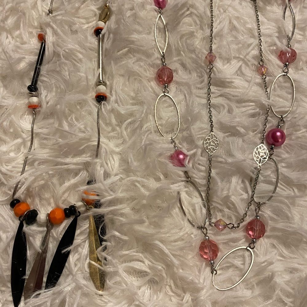 Set of (2) Long Costume Jewelry Necklaces